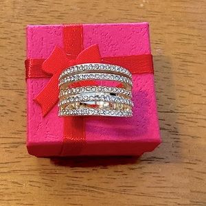 Gold tone band with white rhinestones- size 5 1/2
